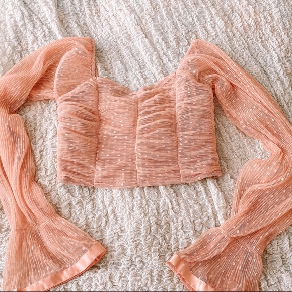 Long Sleeve Pink Crop Top - Picture 4 of 6